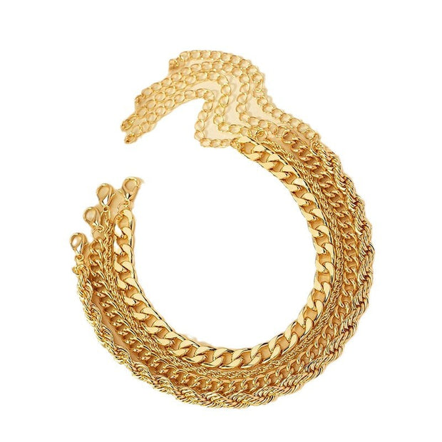 Vintage Hemp Flowers Chain Twin Bracelet