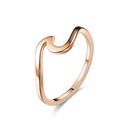Women's Pure Color Wave Light Creative Design Titanium Steel Ring