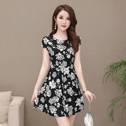 Short-sleeved Trapeze Dress For Women, Spring And Summer