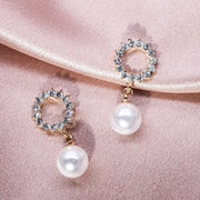 Women's High-grade Banquet Style Diamond-embedded Circle Autumn And Winter Earrings