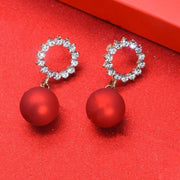 Women's High-grade Banquet Style Diamond-embedded Circle Autumn And Winter Earrings