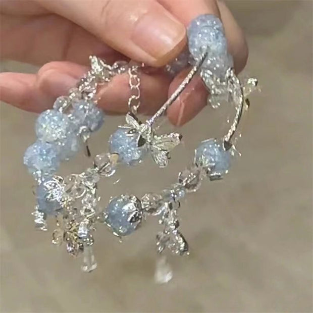 Mori Style Cold Gradient Explosion Flower Glass Beaded Bracelet