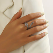 French Style European And American Design Open Snake Ring Personality Simple